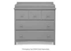 Dressers & Changing Tables|Dressers*Delta Children 3 Drawer Dresser with Interlocking Drawers Grey (026)