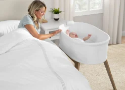 Bassinets|Bassinets*Delta Children Aero Smart Auto Glide Bassinet with Cry Detection & Bluetooth Wireless Technology