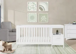 Baby Cribs*Delta Children Alice 5-in-1 Convertible Crib and Changer Bianca White (130)