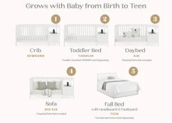 Baby Cribs*Delta Children Alice 5-in-1 Convertible Crib and Changer Bianca White (130)