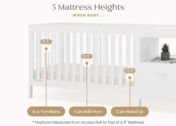 Baby Cribs*Delta Children Alice 5-in-1 Convertible Crib and Changer Bianca White (130)