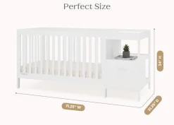 Baby Cribs*Delta Children Alice 5-in-1 Convertible Crib and Changer Bianca White (130)