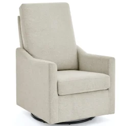 Gliders & Recliners*Delta Children Andie Nursery Glider Swivel Chair with Stain-Resistant LiveSmart Fabric Limestone (1416)