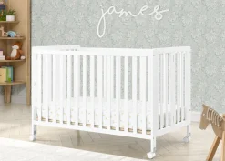 Baby Cribs*Simmons Kids Aria Full Size Portable Folding Crib Bianca White (130)