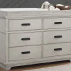 Dressers & Changing Tables|Dressers*Simmons Kids Asher 6 Drawer Dresser with Changing Top and Interlocking Drawers