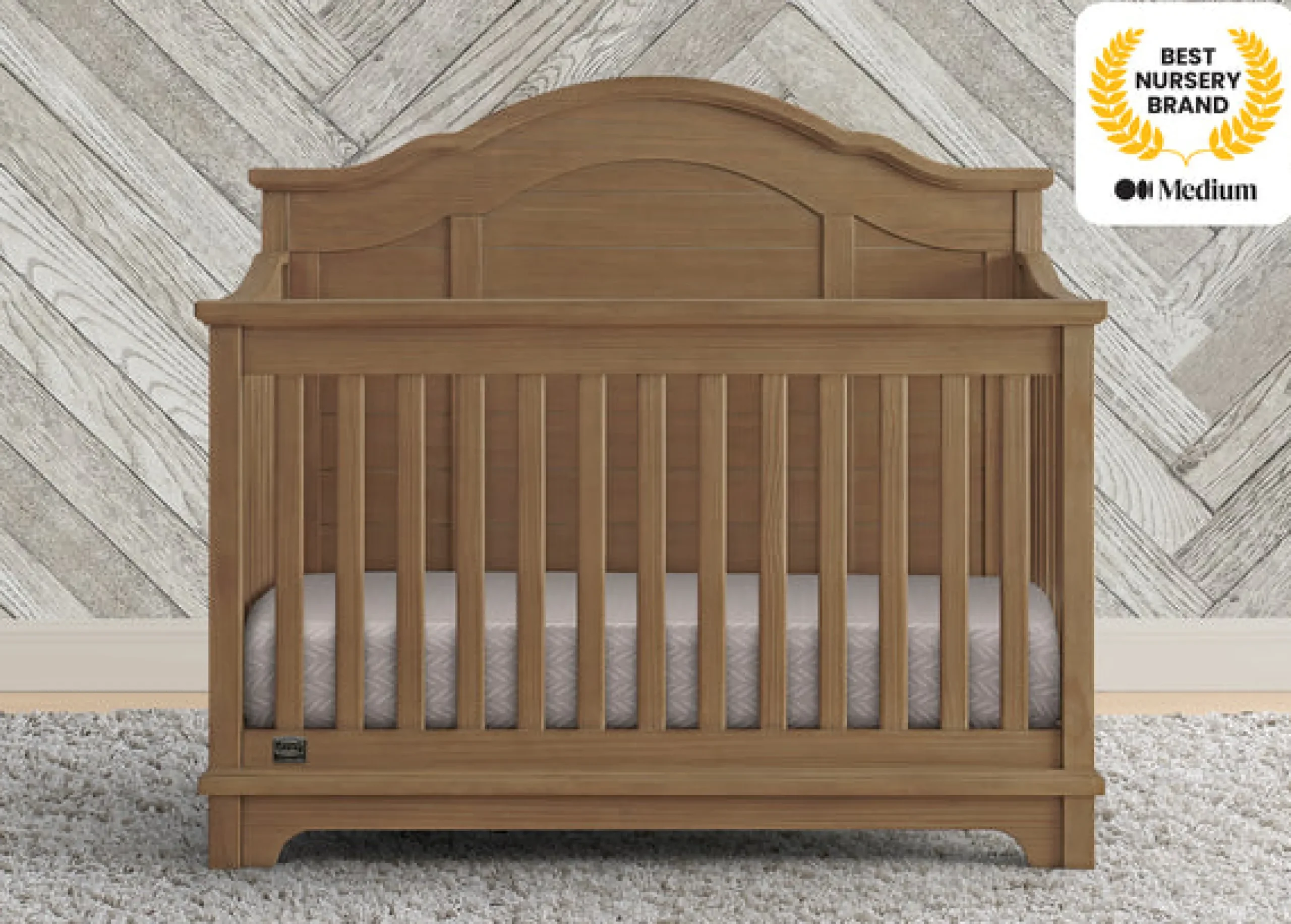 Baby Cribs*Simmons Kids Asher 6-in-1 Convertible Crib Aged Oak (845)