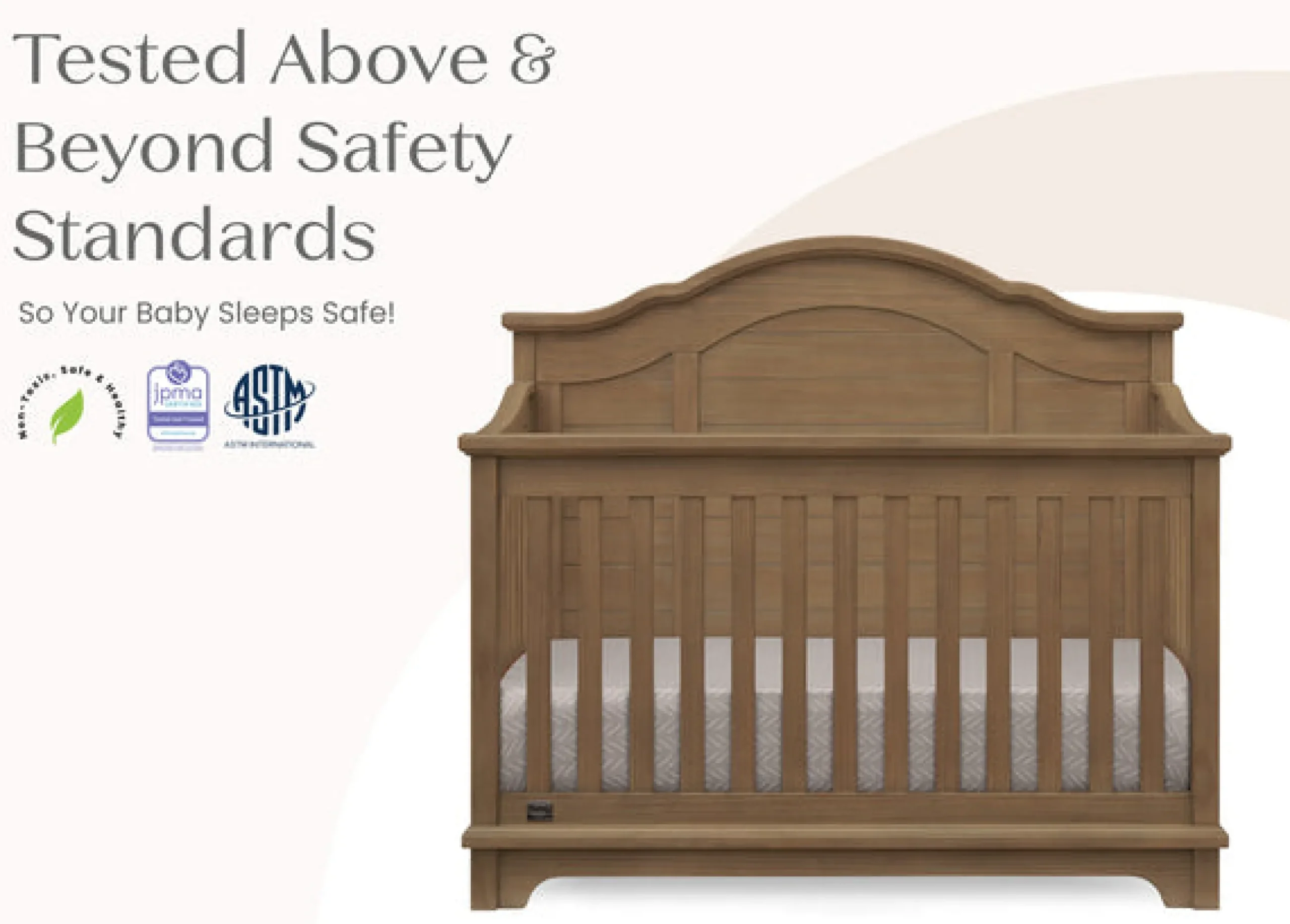 Baby Cribs*Simmons Kids Asher 6-in-1 Convertible Crib Aged Oak (845)