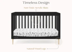 Baby Cribs*Delta Children Austin Acrylic 4-in-1 Convertible Crib Midnight Grey with Natural (1372)