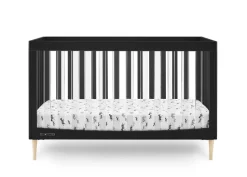 Baby Cribs*Delta Children Austin Acrylic 4-in-1 Convertible Crib Midnight Grey with Natural (1372)