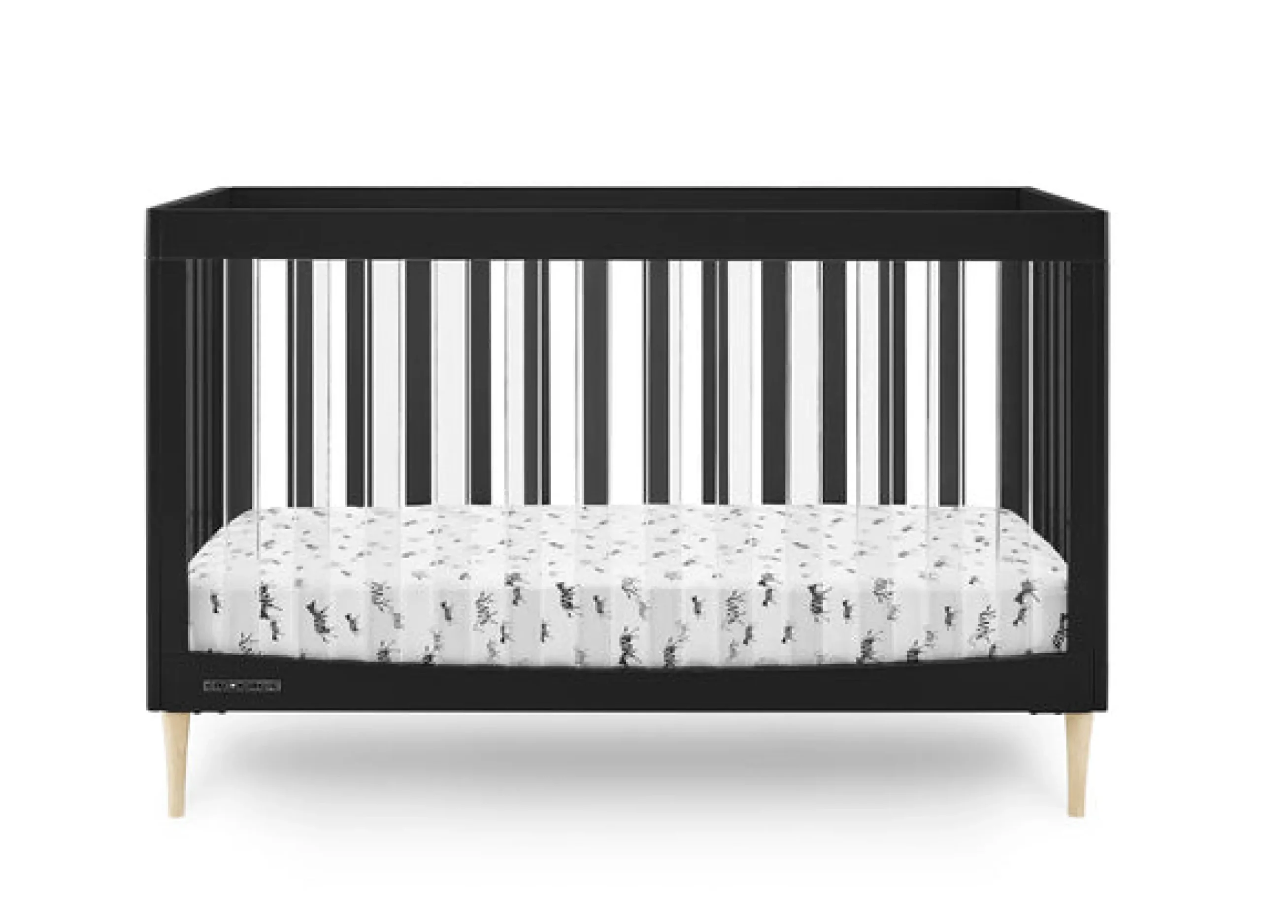 Baby Cribs*Delta Children Austin Acrylic 4-in-1 Convertible Crib Midnight Grey with Natural (1372)