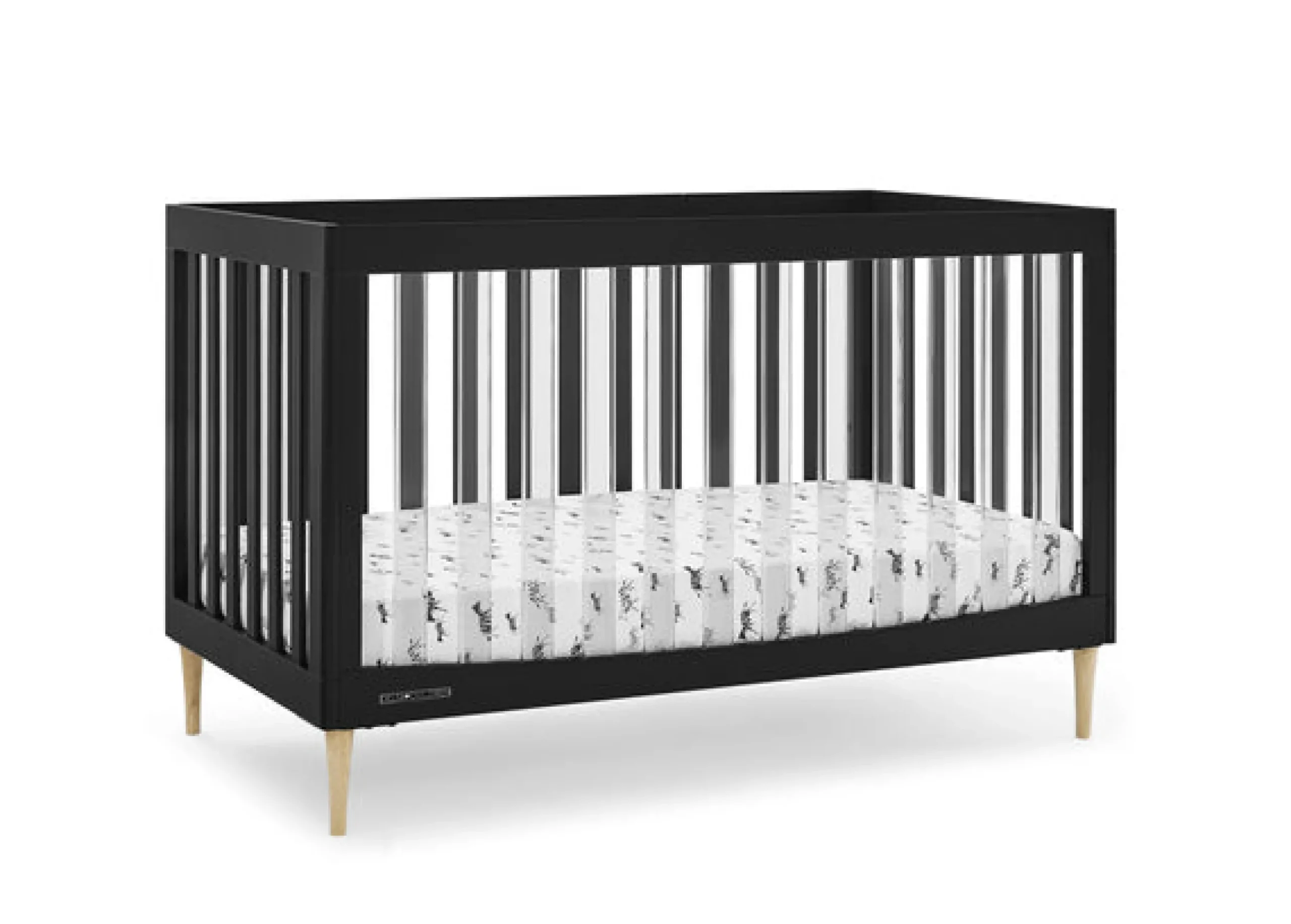 Baby Cribs*Delta Children Austin Acrylic 4-in-1 Convertible Crib Midnight Grey with Natural (1372)