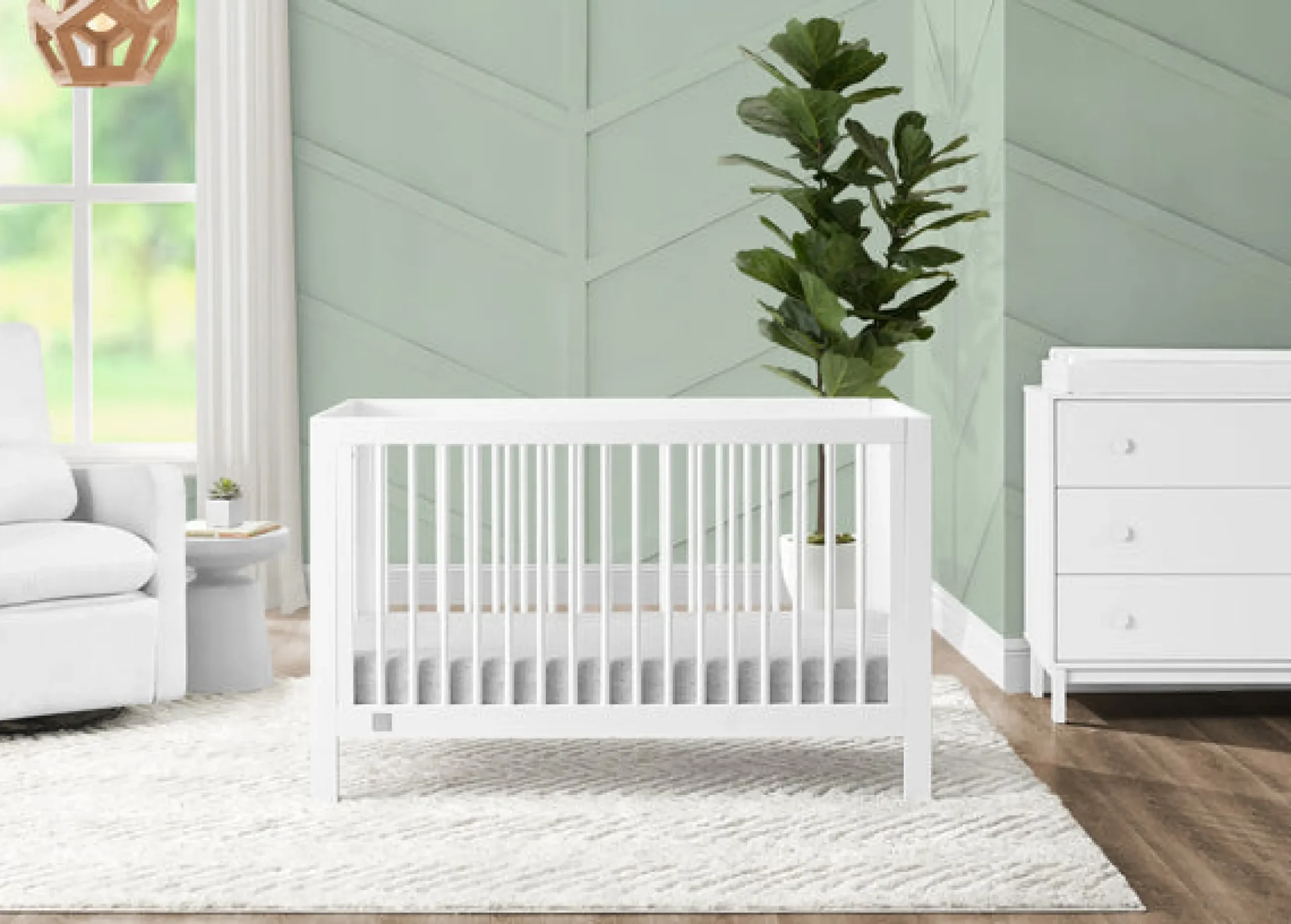 Baby Cribs*babyGap Charlie 6-in-1 Convertible Crib Bianca White (130)