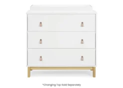 Dressers & Changing Tables|Dressers*babyGap by Delta Children babyGap Legacy 3 Drawer Dresser with Leather Pulls and Interlocking Drawers Bianca White with Natural (123)