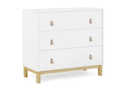 Dressers & Changing Tables|Dressers*babyGap by Delta Children babyGap Legacy 3 Drawer Dresser with Leather Pulls and Interlocking Drawers Bianca White with Natural (123)
