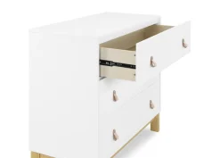 Dressers & Changing Tables|Dressers*babyGap by Delta Children babyGap Legacy 3 Drawer Dresser with Leather Pulls and Interlocking Drawers Bianca White with Natural (123)