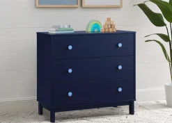 Dressers & Changing Tables|Dressers*babyGap by Delta Children babyGap Legacy 3 Drawer Dresser with Interlocking Drawers Navy with Light Blue (1476)