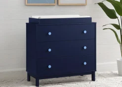 Dressers & Changing Tables|Dressers*babyGap by Delta Children babyGap Legacy 3 Drawer Dresser with Interlocking Drawers Navy with Light Blue (1476)