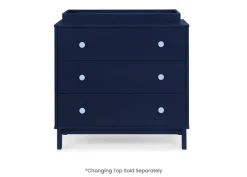 Dressers & Changing Tables|Dressers*babyGap by Delta Children babyGap Legacy 3 Drawer Dresser with Interlocking Drawers Navy with Light Blue (1476)