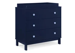 Dressers & Changing Tables|Dressers*babyGap by Delta Children babyGap Legacy 3 Drawer Dresser with Interlocking Drawers Navy with Light Blue (1476)