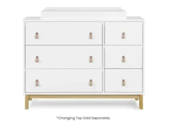 Dressers & Changing Tables|Dressers*babyGap by Delta Children babyGap Legacy 6 Drawer Dresser with Leather Pulls and Interlocking Drawers Bianca White with Natural (123)