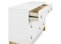 Dressers & Changing Tables|Dressers*babyGap by Delta Children babyGap Legacy 6 Drawer Dresser with Leather Pulls and Interlocking Drawers Bianca White with Natural (123)