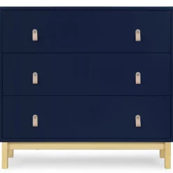 Dressers & Changing Tables|Dressers*babyGap by Delta Children babyGap Legacy 3 Drawer Dresser with Leather Pulls Navy with Natural (1481)