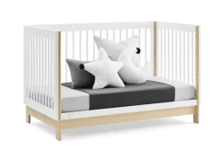 Baby Cribs*babyGap Tate 4-in-1 Convertible Crib Bianca White with Natural (123)