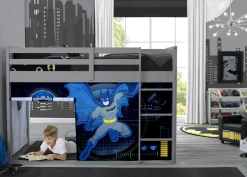Shop By Character|Shop By Character*Delta Children Batman Loft Bed Tent - Curtain Set for Twin Loft Bed (Bed Sold Separately)
