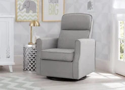 Gliders & Recliners*Delta Children Blair Slim Nursery Glider Swivel Rocker Chair French Grey (1304)