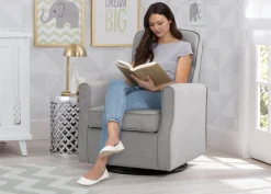 Gliders & Recliners*Delta Children Blair Slim Nursery Glider Swivel Rocker Chair French Grey (1304)