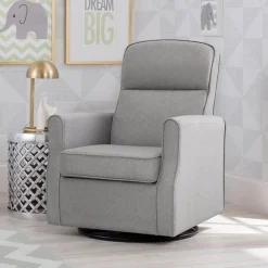 Gliders & Recliners*Delta Children Blair Slim Nursery Glider Swivel Rocker Chair French Grey (1304)