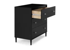 Dressers & Changing Tables|Dressers*Delta Children Bowie 3 Drawer Dresser with Changing Top and Interlocking Drawers Ebony (0011)