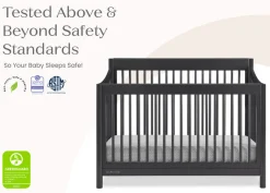 Baby Cribs*Delta Children Brooks 6-in-1 Convertible Crib Midnight Grey (1360)
