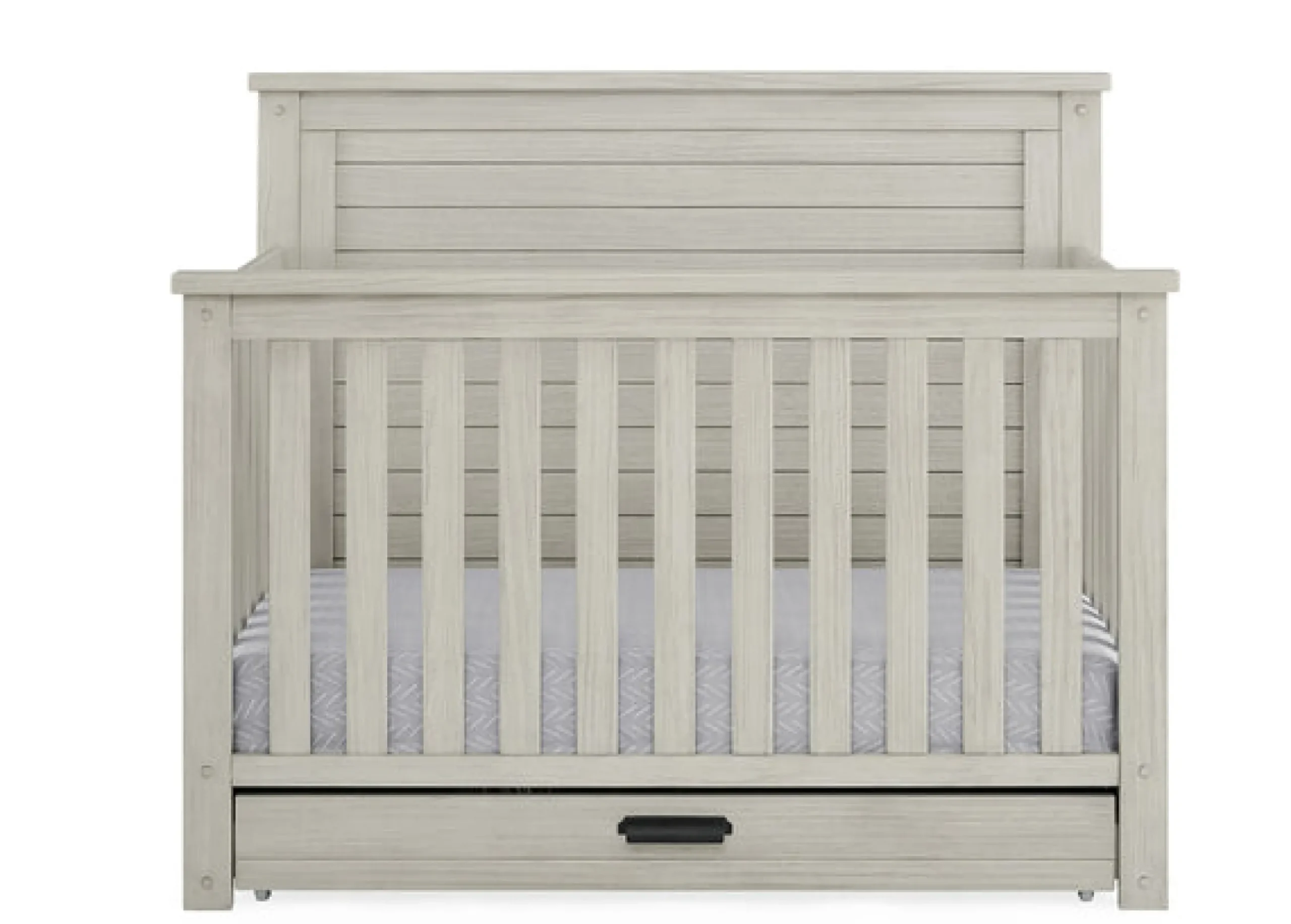 Baby Cribs*Simmons Kids Caden 6-in-1 Convertible Crib with Trundle Drawer Rustic Mist (1373)