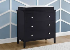 Dressers & Changing Tables|Dressers*Delta Children Campbell 3 Drawer Dresser Midnight Grey (1360)