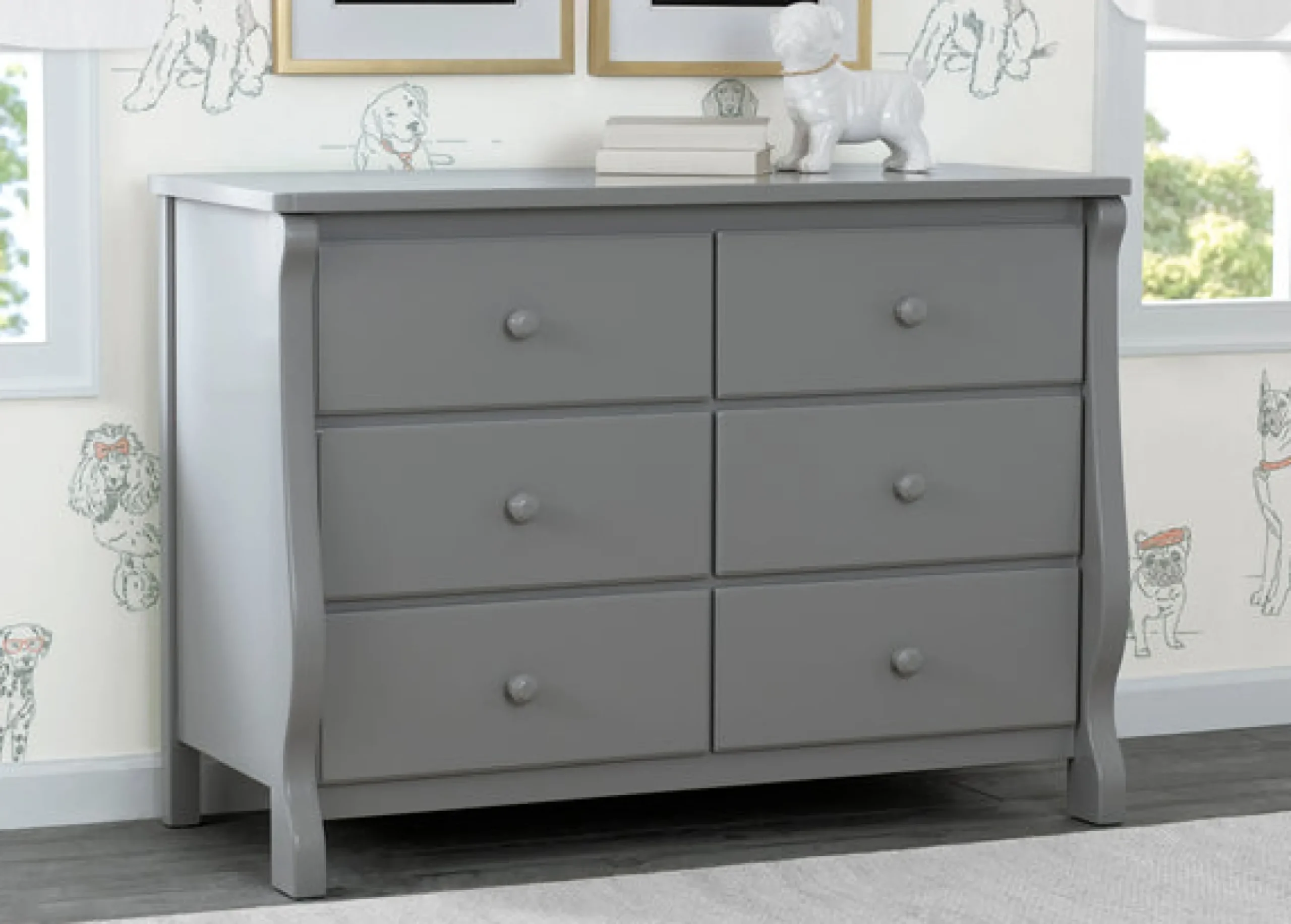 Dressers & Changing Tables|Dressers*Delta Children Canton / Eclipse 6 Drawer Dresser with Interlocking Drawers Grey (026)