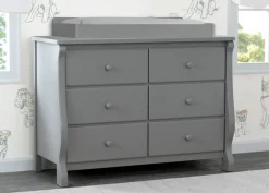 Dressers & Changing Tables|Dressers*Delta Children Canton / Eclipse 6 Drawer Dresser with Interlocking Drawers Grey (026)