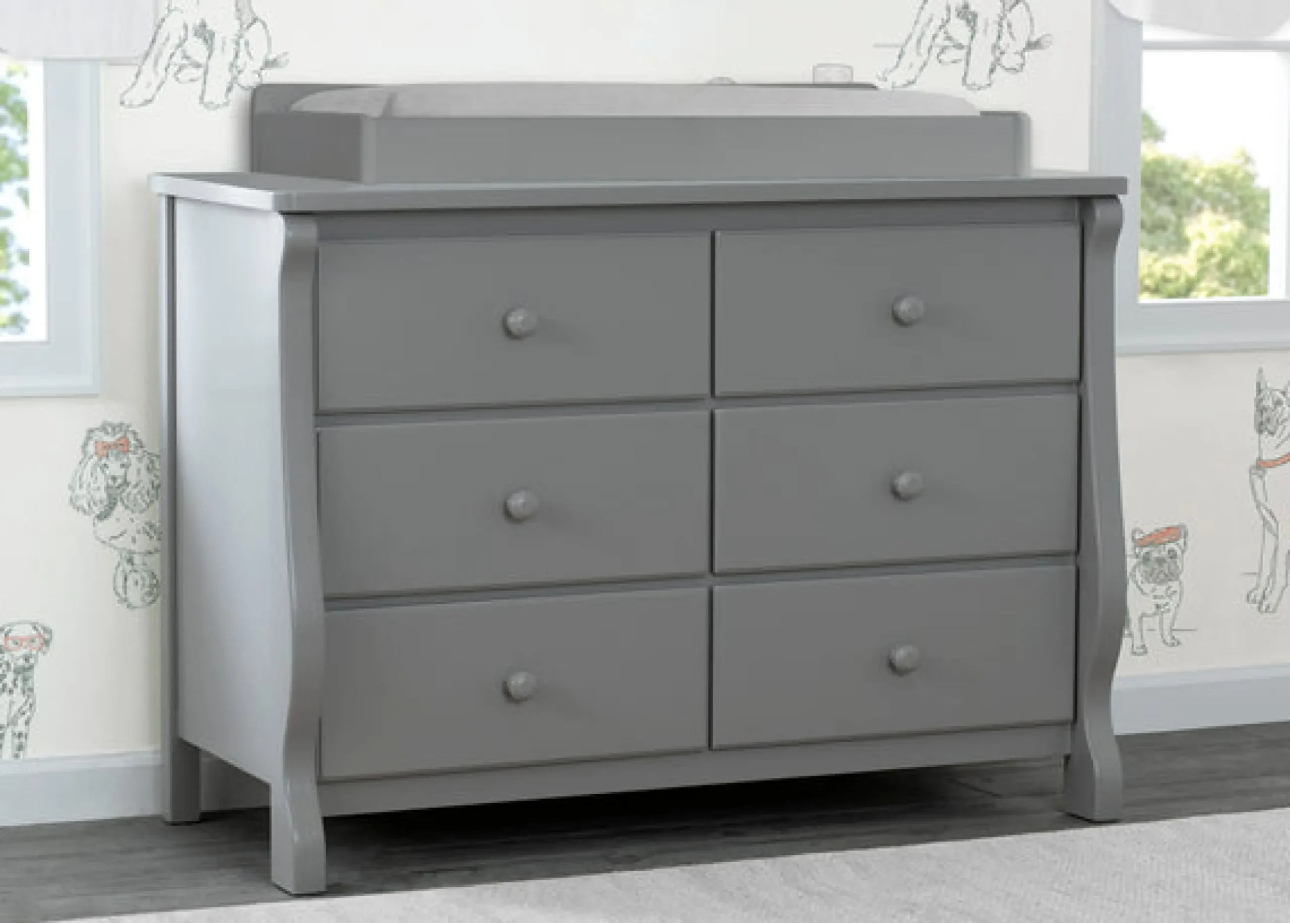 Dressers & Changing Tables|Dressers*Delta Children Canton / Eclipse 6 Drawer Dresser with Interlocking Drawers Grey (026)