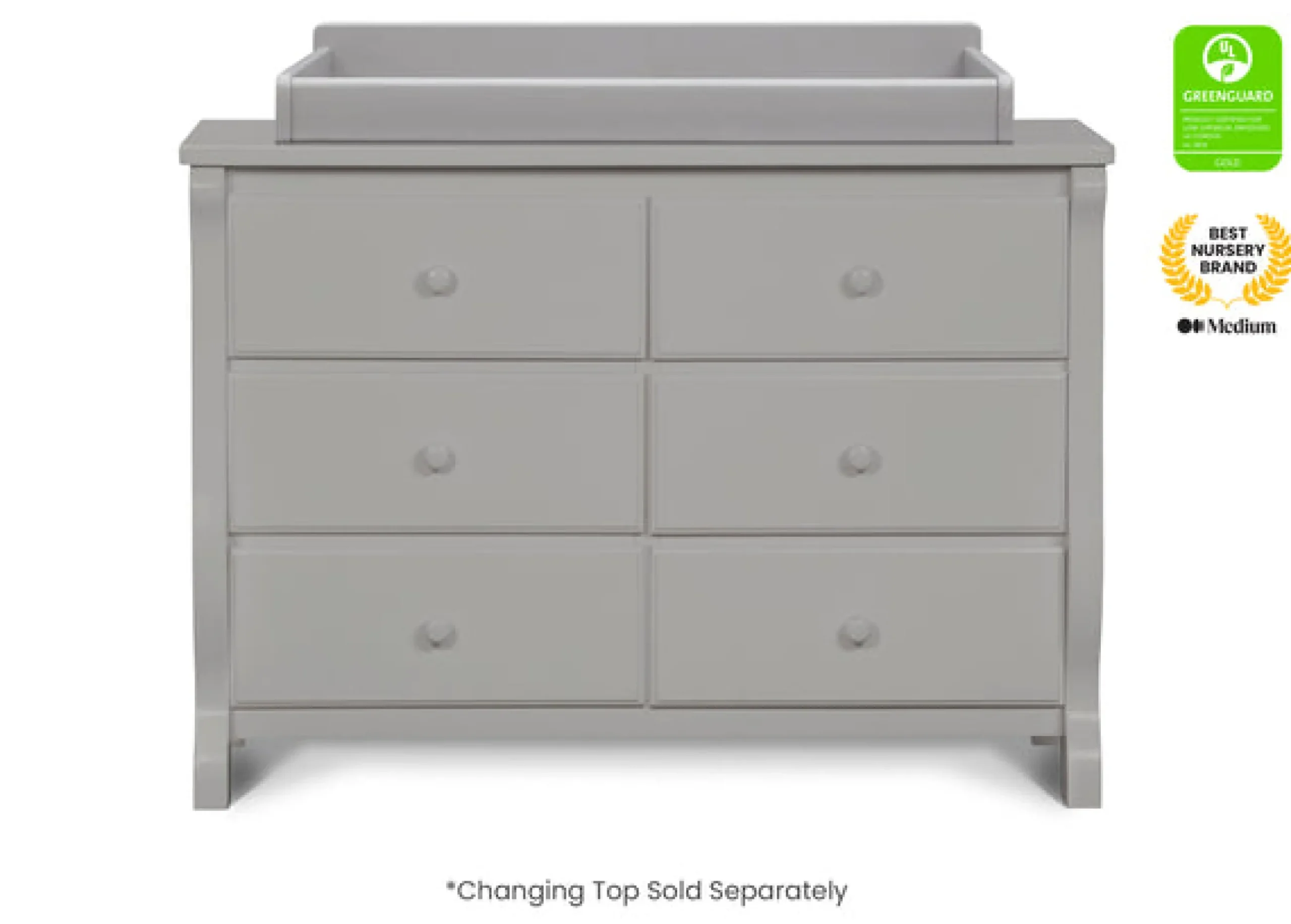 Dressers & Changing Tables|Dressers*Delta Children Canton / Eclipse 6 Drawer Dresser with Interlocking Drawers Grey (026)