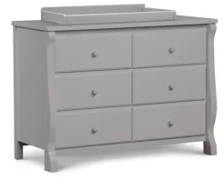 Dressers & Changing Tables|Dressers*Delta Children Canton / Eclipse 6 Drawer Dresser with Interlocking Drawers Grey (026)