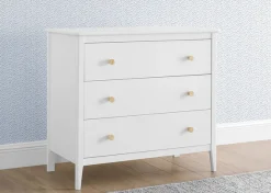 Dressers & Changing Tables|Dressers*Delta Children Casey 3 Drawer Dresser with Interlocking Drawers Bianca White with Natural (123)