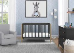 Baby Cribs*Delta Children Casey 6-in-1 Convertible Crib Charcoal Grey with Natural (1410)