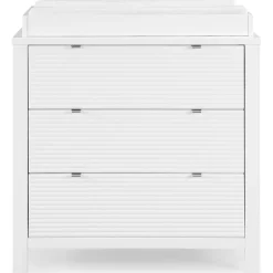 Dressers & Changing Tables|Dressers*Delta Children Cassie 3 Drawer Dresser with Changing Top Bianca White (130)