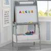 Easels*Delta Children Chelsea Double-Sided Storage Easel with Paper Roll and Magnets | Dry Erase Surface & Chalkboard Surface