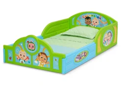 Toddler Beds|Table & Chair Sets*Delta Children CoComelon 4-Piece Toddler Room-in-a-Box Set – Includes Sleep and Play Toddler Bed, Table, 1 Chair and Toy Box