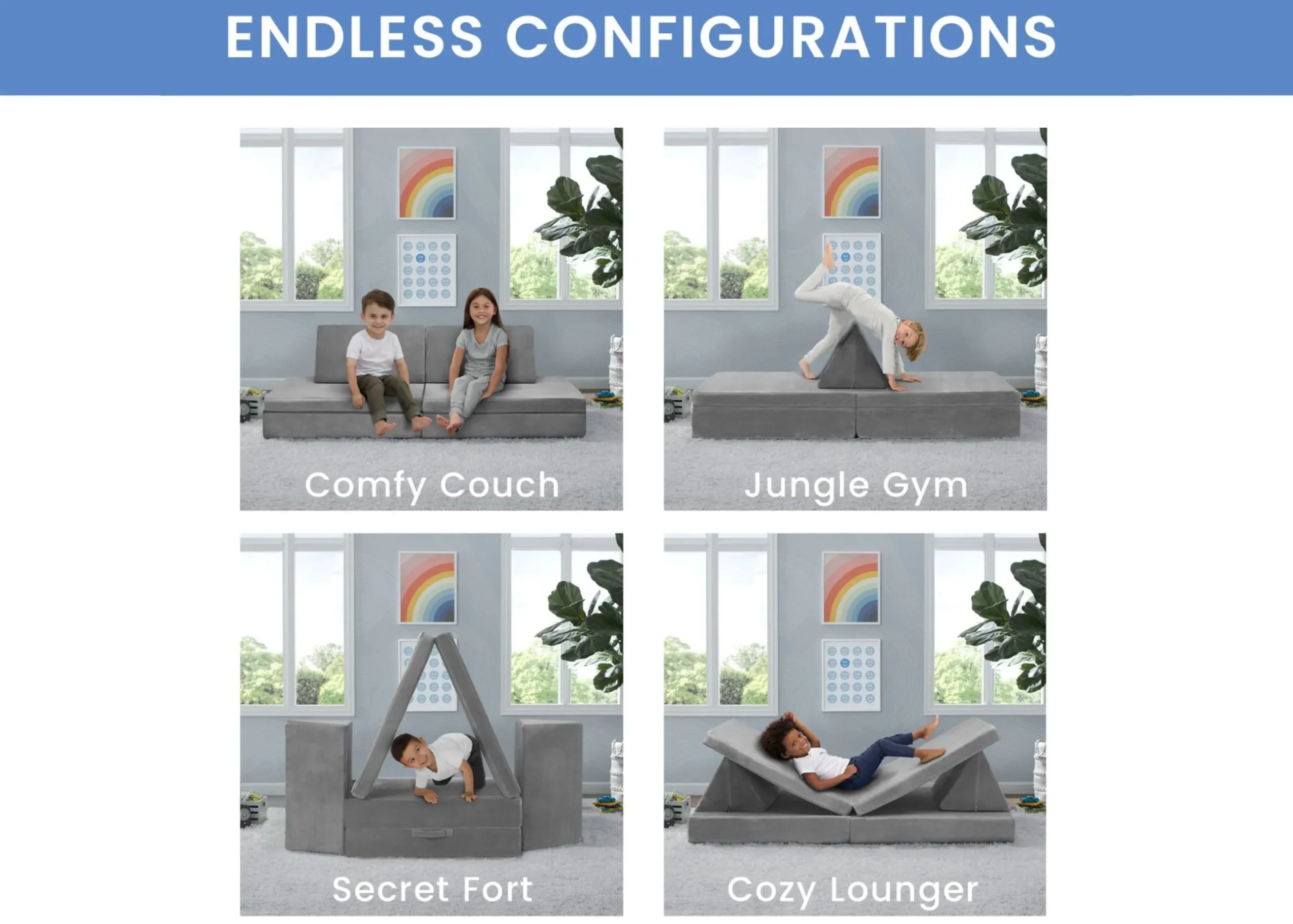 Kids’ Chairs|Playhouses*Delta Children Cozee Play Couch & 4-Piece Lounger