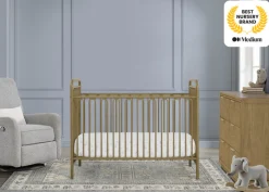 Baby Cribs*Delta Children Darcy 4-in-1 Convertible Metal Crib Melted Bronze (1362)