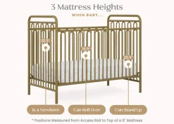 Baby Cribs*Delta Children Darcy 4-in-1 Convertible Metal Crib Melted Bronze (1362)