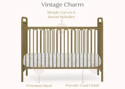 Baby Cribs*Delta Children Darcy 4-in-1 Convertible Metal Crib Melted Bronze (1362)