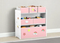 Toy Storage & Bookcases|Book & Toy Storage*Delta Children Design & Store 6 Bin Toy Storage Organizer with Interchangeable Patches